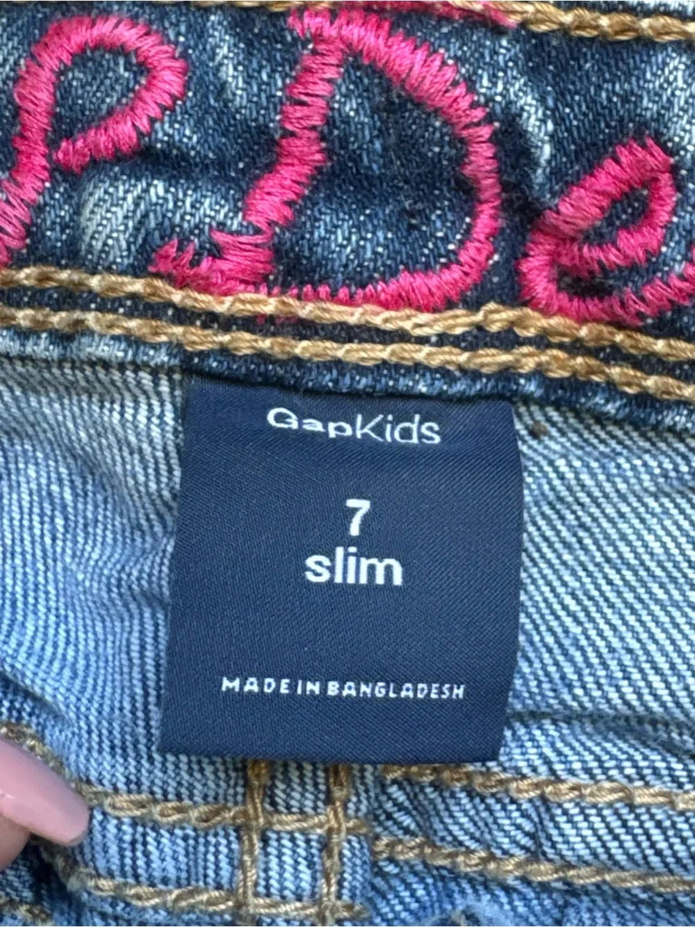 GAP Blue Flare Jeans with Multicolor Pocket Trim